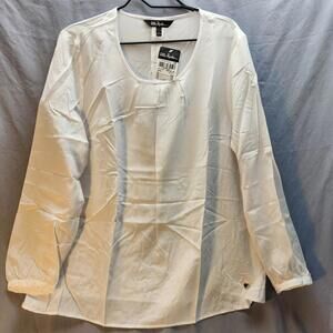 Ulla Popken Tunic Top‎ White Size 12/14 NWT